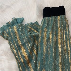 Elegant Gold Foil Full Length Lined Skirt